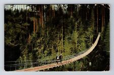 Vancouver-British Columbia, Suspension Bridge Capilano Canyon Vintage Postcard picture