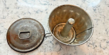 Antique German Made Tin Cake/Pudding/Bundt Mold w/ Locking Lid - Wall Decor picture