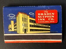 Braden Sutphin Ink Co. Cleveland Full Vintage Matchbook c1940's-50's Scarce picture
