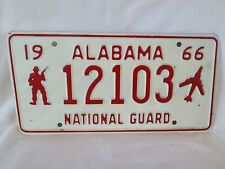 Vintage 1966 Alabama National Guard 12103 License Plate 0224 picture
