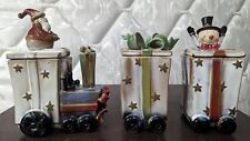 Santa/Snowman Holiday Table Train Set Of 3 picture