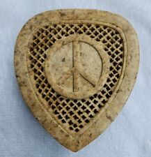Vintage Nos Soapstone Box 4x3 Made In India HANDMADE Peace Sign  picture