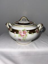 Vintage Nippon Hand Painted Goma Sugar Bowl With Lid picture