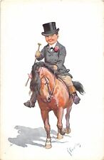 H32/ K. Feiertag Artist Signed Postcard c1910 Boy Top Hat On Horse 15 picture