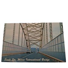 Postcard Sault Ste Marie International Bridge Sault Ste Marie MI Chrome Unposted picture