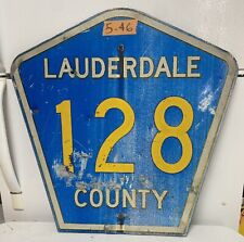Authentic Retired Lauderdale County Alabama Road Street Sign 128. 24