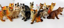 Lot Of 15 Vintage Hard Rubber Miniature Cat Kitten Figures Hong Kong Siamese +++ picture