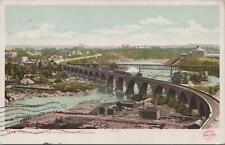 Postcard Looking Down the River Minneapolis MN 1906 picture
