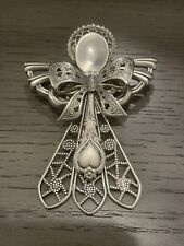Vintage Silver-Tone Angel Pin/Pendant Spoon Delicate Bow Filagree picture