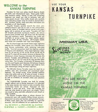 Kansas Turnpike Vtge 1960's-70's Brochure Map  Interchanges Table Toll Schedule picture