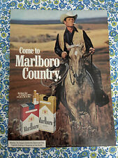 🔥🔥Vintage 1972 Marlboro Cigarettes Print Ad Marlboro Man Cowboy Horse 🔥🔥 picture