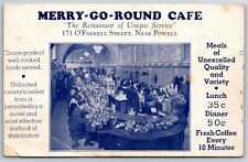 Vintage Postcard Merry-Go-Round Cafe San Francisco 