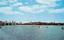 Boston MA Massachusetts Skyline Harbor Longfellow Bridge Vtg Postcard A18 picture