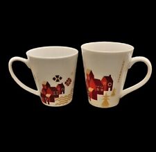 Starbucks 2013 Christmas Holiday Winter Village Houses Coffee Cup Mug Set Of 2 picture