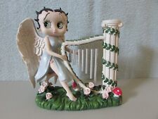 Vintage Betty Boop Angel Playing Harp Chimes Figure Figurine Some Paint Loss picture