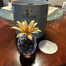 Swarovski Large Pineapple - Rhodium Hammered leaves 010081 Mint in box. picture