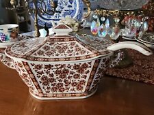 Rare Aesthetic Movement Brown Transferware Staffordshire Soup Tureen With Ladle picture