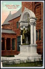 Postcard Phillips Brooks' Statue And Trinity Church Boston MA S56 picture