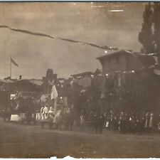 c1910s Unknown Downtown Parade RPPC Horse Float Real Photo July 4? Main St A127 picture