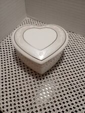 Wedgwood Icing Bone China Heart Shaped Jewelry Trinket Dish w/Lid Box picture