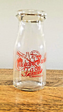 Meadow Brook Farm Dairy Clarksville NY Half Pint Milk Bottle Glass From Farmer picture