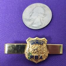 Nassau County NY Police PBA Tie Bar Clip Gold Tone New York 1⅝