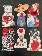 Large Vintage Valentines Lot of 6 Cards Unused Vintage Condition picture