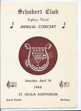 1966 vintage Schubert Club Concert Program GRAND RAPIDS Mich. Meijer & Other ADS picture