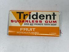 Vintage Trident Sugarless Gum FRUIT Flavor 5 Sticks Sealed Unused Orange Pack picture