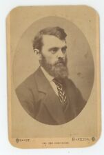 Antique Circa 1880s Cabinet Card Handsome Man Suit Long Beard Brandt Hamilton picture