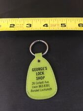 Vintage George's Lock Shop Locksmith Keychain Key Ring Chain Fob Hangtag *115-A picture