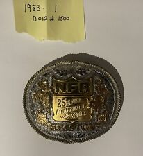 Hesston Rare 1983 STERLING 24 k GOLD PLATED Limited Edition Numbered NFR Buckle. picture