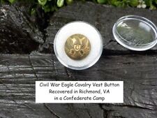 Old Rare Vintage Antique Civil War Relic Eagle Cavalry Vest Button Loaded Gold picture