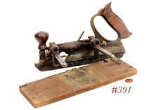 older type non slot brass STANLEY TOOLS 45 PLOW combination plane w cutters picture