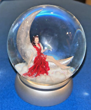 Nordstrom Department Store Christmas Snow Globe 2007 Woman on Crescent Moon picture