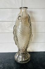 *Rare* Vintage BrownGlass Fish Bottle Decanter Vase picture