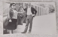 Vintage Photograph B&W 50s 60s Couple Grandparents in Sunglasses Car picture