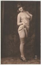 Original French real photo postcard risqué erotic nude study 1910 RPPC pc #893 picture