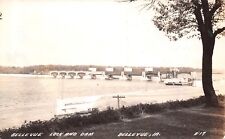 Bellevue Iowa~Lock & Dam~View From Shore~1941 Real Photo Postcard~RPPC picture