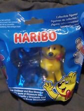 Rare sweet collectible HARIBO Yellow Goldbear and Blue dinosaur figures sealed. picture