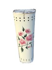 Vintage Floral Flower Metal 3 roll Toilet Paper Holder Mid Century Pink Prop  picture