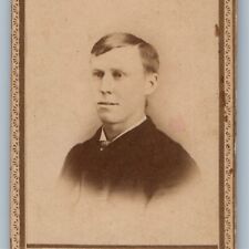 c1880s Trenton NJ Young Man Boy Miniature Photo Card Mini Cabinet Walsh Cool H41 picture