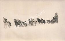RPPC Alaska Dog Sled with Eskimos & Howling Dogs c1904 Real Photo Postcard picture