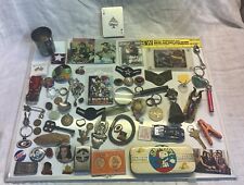 Junk Drawer Lot Vintage Zippo Lighter Arrowhead  Signed Card Snoopy Tin Patches picture