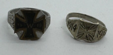 2 German Germany Antique WW1 Ring Jewelry Iron Cross 1914, 1915, 1916 picture