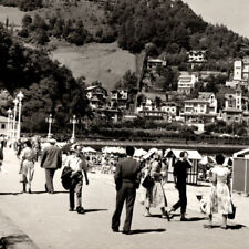 Vintage 1950s RPPC Ondarreta Beach Igueldo Mountain San Sebastian Postcard Spain picture