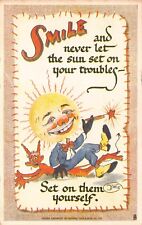 Artist Signed Tuck Smiles Series 169 Smile Sun Set Face DWIG Humor Postcard picture