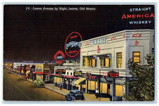 c1930's Club Cafe Curio Shop Juarez Avenue By Night Juarez Old Mexico Postcard picture