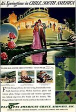 1950s PAN AMERICAN AIRLINES CHILEAN RIVIERA PANAGRA ROUTE MAGAZINE AD 27-12 picture