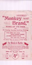 BROOKE'S SOAP - Monkey Brand 4d Large Bar Illustrated Uses Ad Leaflet Ref  48218 picture